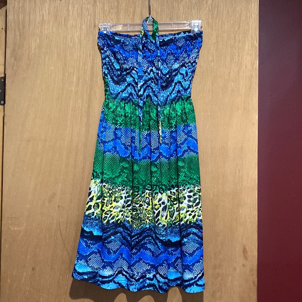 Multicolored Strapless Dress